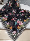 Vamika Georgette With Flowers Digital printed Party Wear Sarees